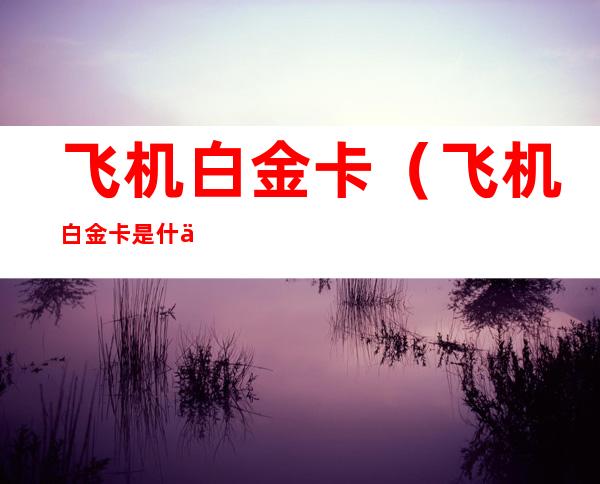 飞机白金卡(飞机白金卡是什么级别)