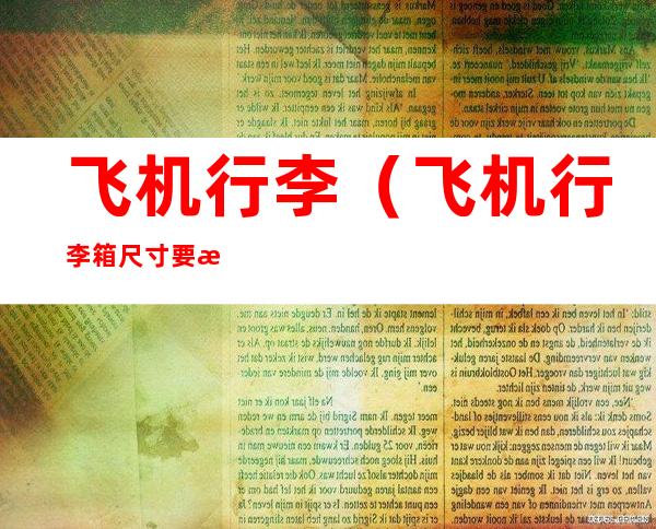 飞机行李(飞机行李箱尺寸要求)
