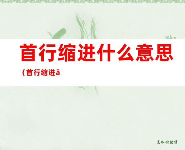 首行缩进什么意思(首行缩进什么意思有怎样的效果)