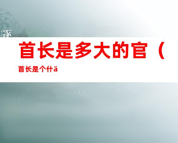 首长是多大的官(首长是个什么官)