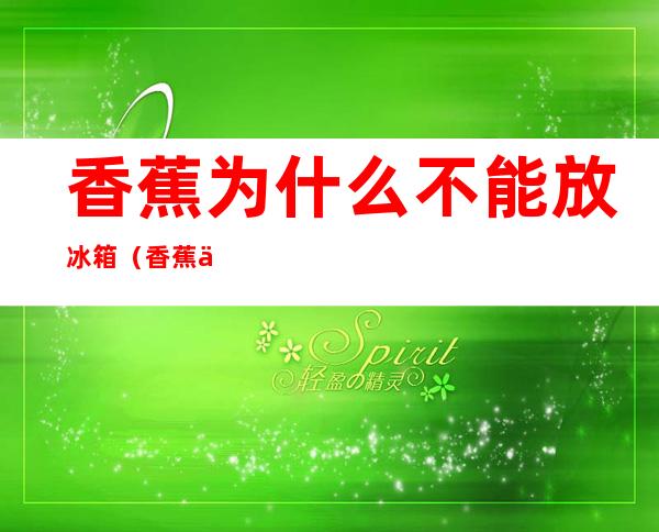 香蕉为什么不能放冰箱(香蕉为什么放冰箱会变黑)