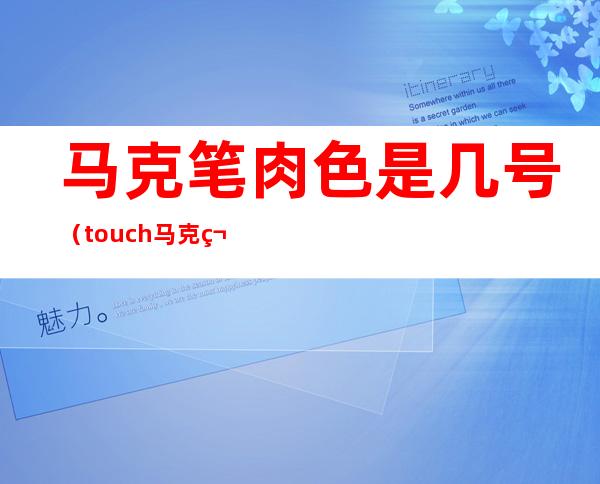 马克笔肉色是几号（touch马克笔肉色是几号）