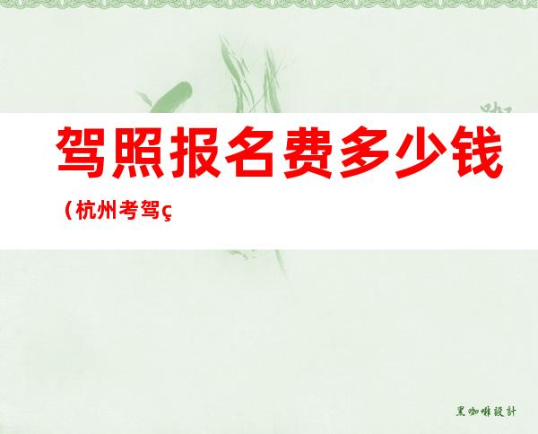 驾照报名费多少钱(杭州考驾照报名费多少钱)