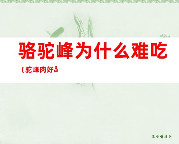 骆驼峰为什么难吃(驼峰肉好吃吗?)