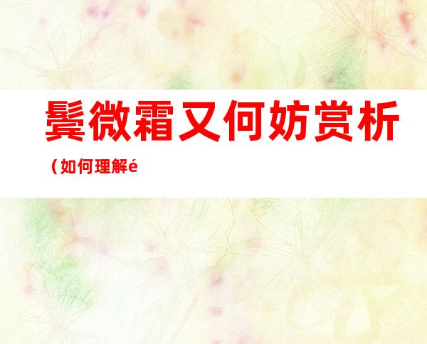 鬓微霜又何妨赏析(如何理解鬓微霜又何妨)
