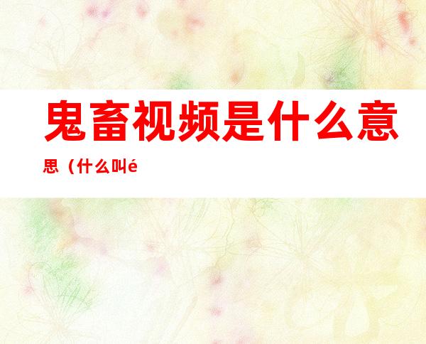 鬼畜视频是什么意思(什么叫鬼畜视频)