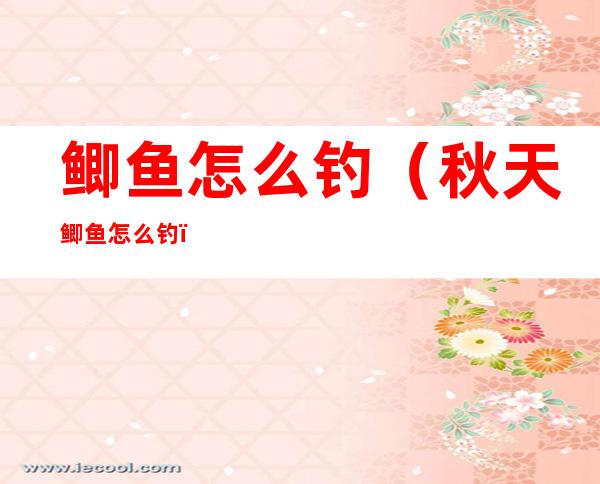 鲫鱼怎么钓(秋天鲫鱼怎么钓)