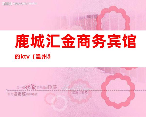 鹿城汇金商务宾馆的ktv(温州市鹿城区金汇商住广场)