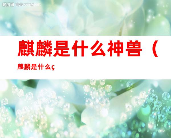 麒麟是什么神兽(麒麟是什么神兽图片)