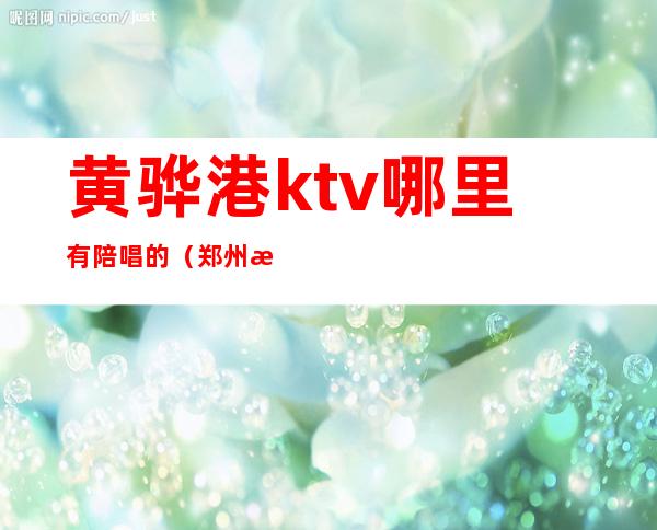 黄骅港ktv哪里有陪唱的(郑州港区ktv带陪唱的)