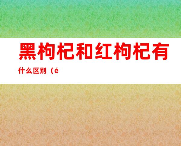黑枸杞和红枸杞有什么区别(黑枸杞和红枸杞有什么区别泡水喝)