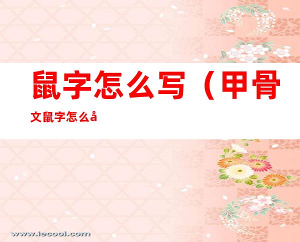 鼠字怎么写（甲骨文鼠字怎么写）