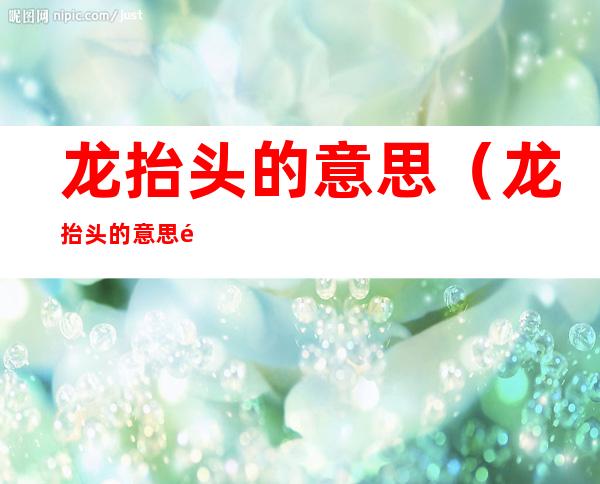 龙抬头的意思（龙抬头的意思韩国歌曲轻音乐你最棒）