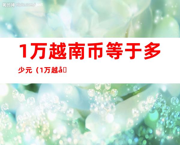 1万越南币等于多少元（1万越南币等于多少元人民币）