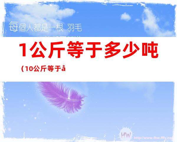 1公斤等于多少吨（10公斤等于多少吨）