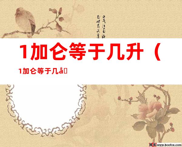 1加仑等于几升(1加仑等于几升汽油)