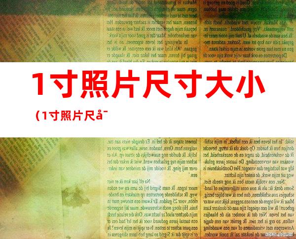1寸照片尺寸大小（1寸照片尺寸比例像素）