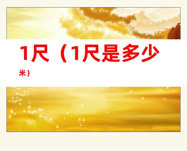 1尺(1尺是多少米)