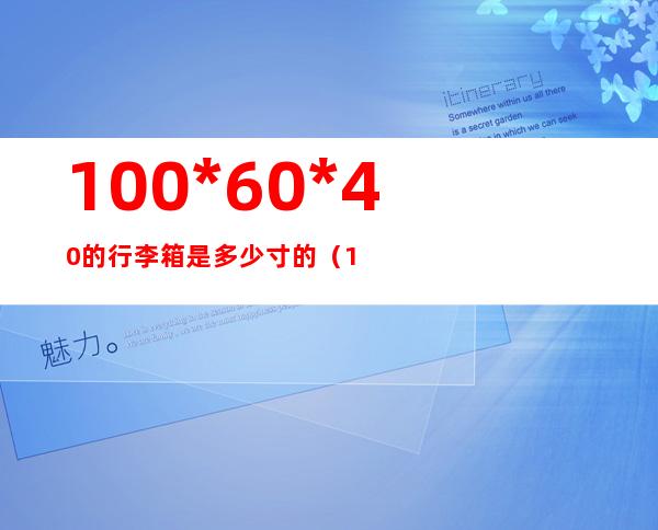 100*60*40的行李箱是多少寸的(100*60*40的行李箱是多少寸的啊)