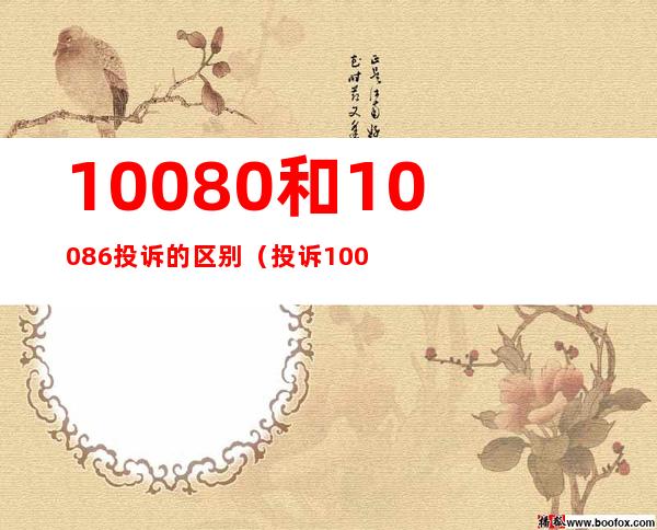 10080和10086投诉的区别(投诉10080有用吗)