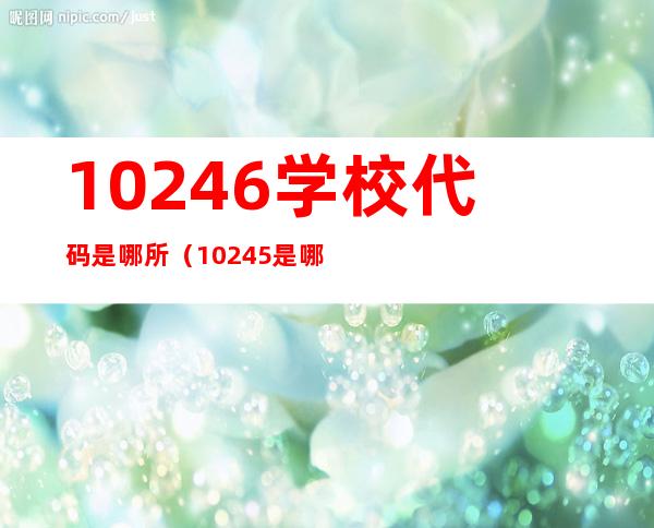10246学校代码是哪所(10245是哪个学校代码)