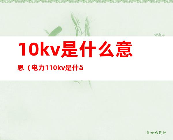 10kv是什么意思（电力110kv是什么意思）