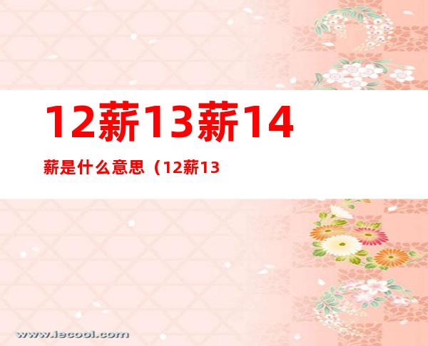 12薪13薪14薪是什么意思(12薪13薪14薪是什么意思和年终奖)