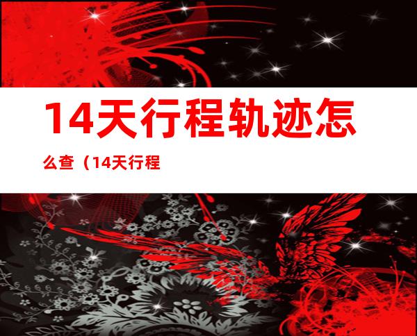 14天行程轨迹怎么查(14天行程轨迹怎么查服务异常呢)