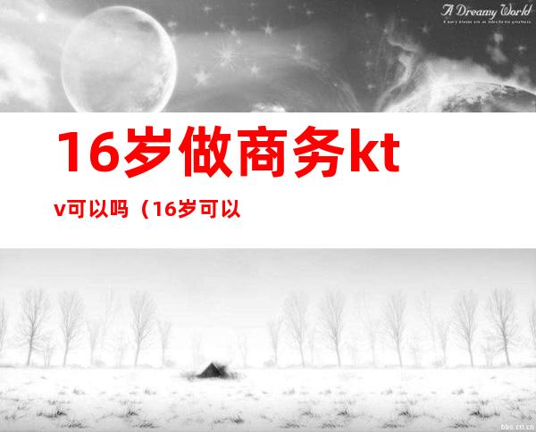 16岁做商务ktv可以吗(16岁可以开ktv吗)