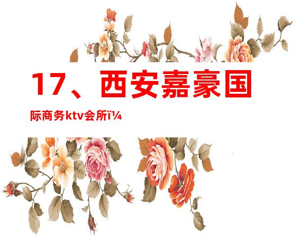 17、西安嘉豪国际商务ktv会所， 包厢电话预订 – 西安莲湖西大街商务KTV
