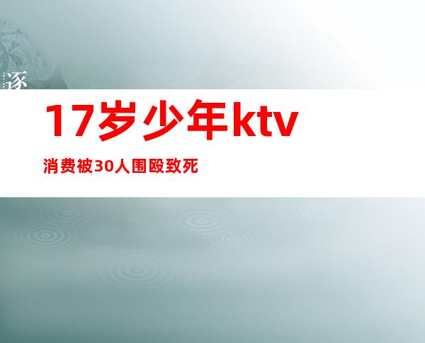 17岁少年ktv消费被30人围殴致死()