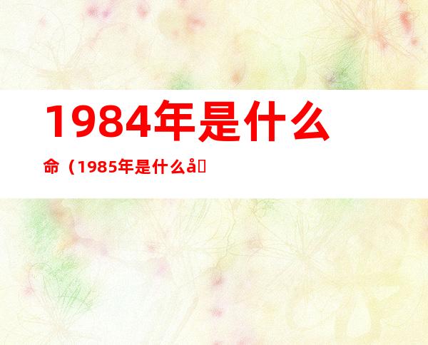 1984年是什么命(1985年是什么命)