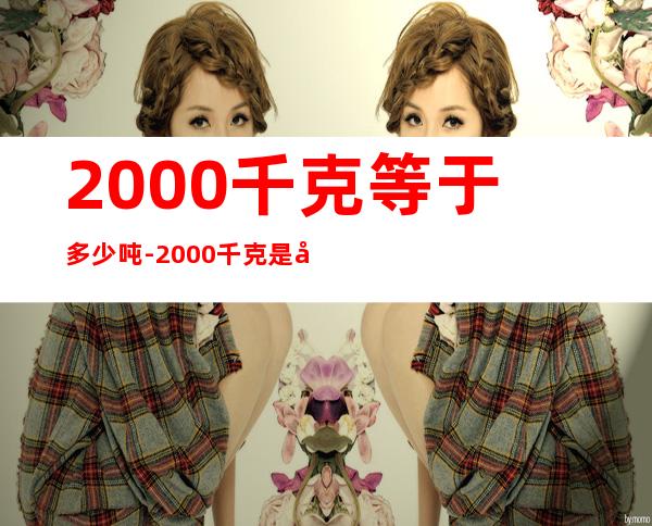 2000千克等于多少吨-2000千克是几吨