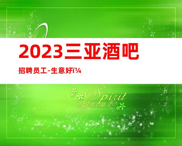 2023三亚酒吧招聘员工-生意好，天天二班