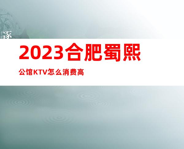 2023合肥蜀熙公馆KTV怎么消费高端娱乐会所 – 合肥政务文化新区十五里河商务KTV