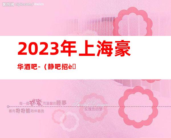 2023年上海豪华酒吧-(静吧招聘)上海赚队
