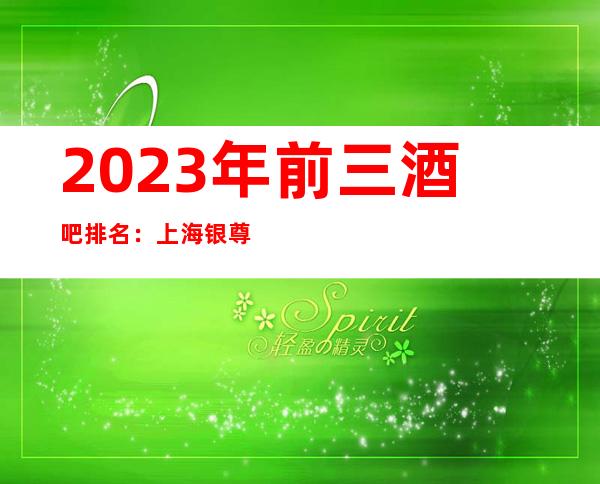 2023年前三酒吧排名：上海银尊国际酒吧攻略消费