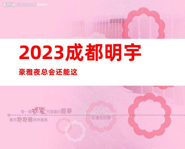 2023成都明宇豪雅夜总会还能这样玩娱乐会所玩法？ – 成都青羊文殊坊商务KTV
