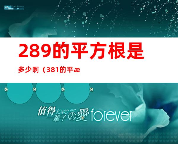 289的平方根是多少啊(381的平方根是多少)