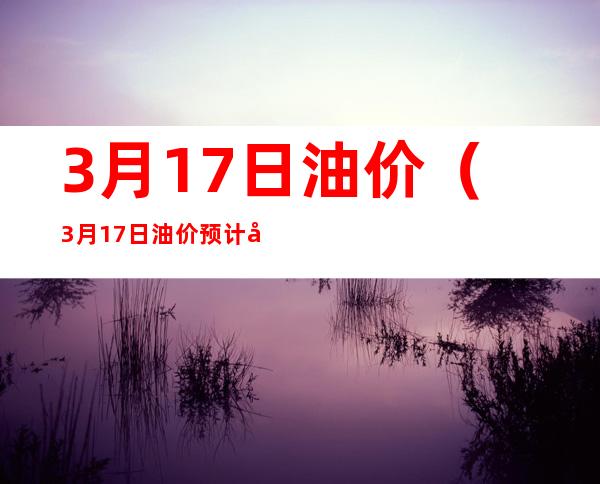 3月17日油价(3月17日油价预计多少钱)