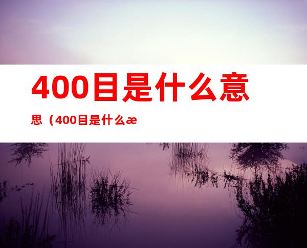 400目是什么意思（400目是什么意思?）