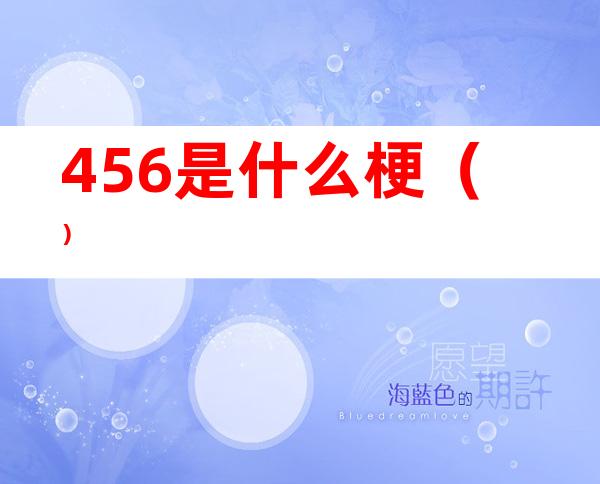 456是什么梗()
