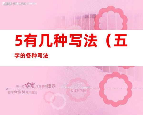 5有几种写法(五字的各种写法)