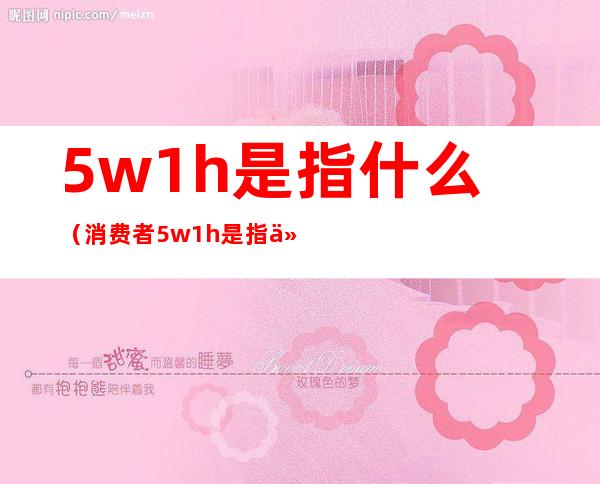5w1h是指什么(消费者5w1h是指什么)