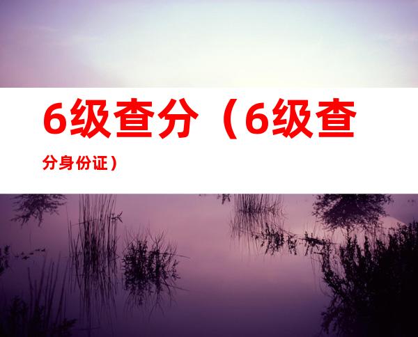 6级查分（6级查分身份证）