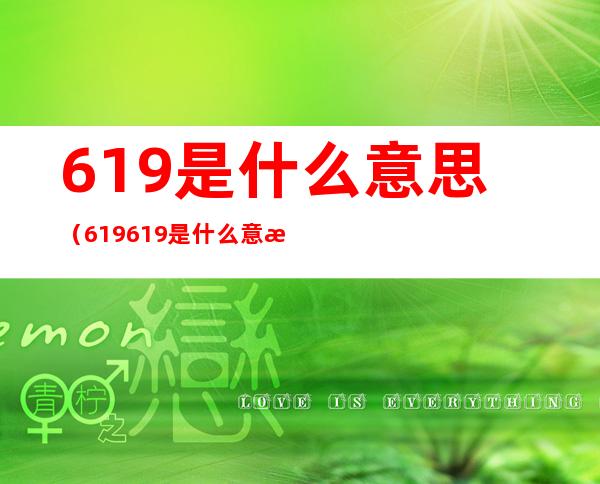 619是什么意思(619619是什么意思)