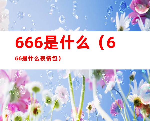 666是什么（666是什么表情包）