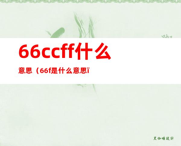 66ccff什么意思（66f是什么意思）