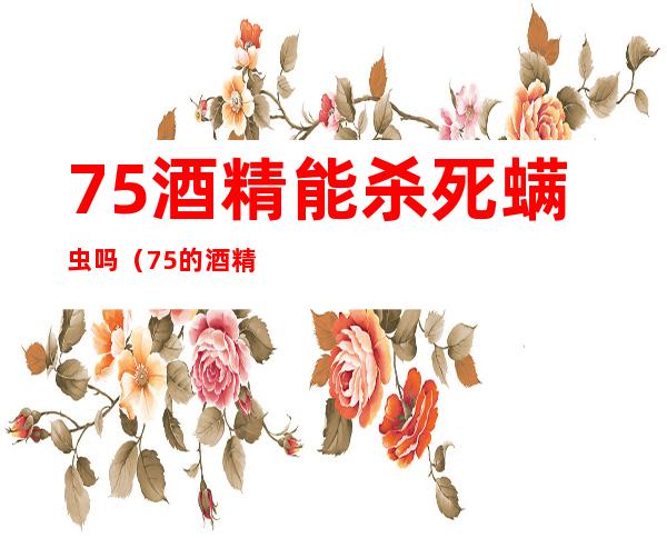 75%酒精能杀死螨虫吗（75%的酒精能杀螨虫吗）