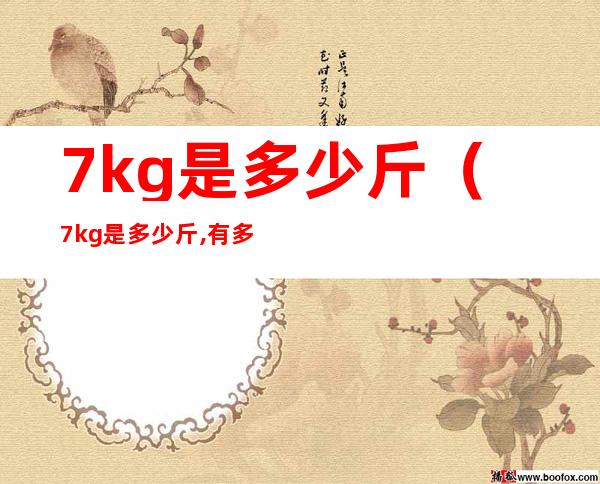 7kg是多少斤(7kg是多少斤,有多重)